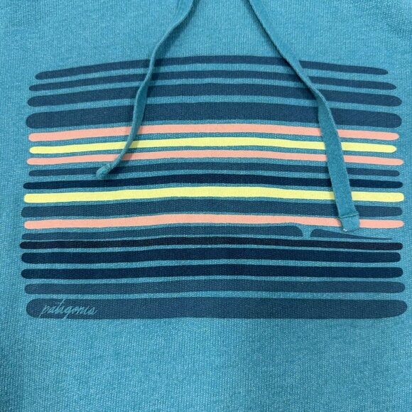 Patagonia Blue Hoodie with Striped Design - Picture 2 of 6